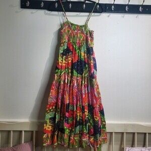 Jane Ashley midi Patchwork made in India cotton dress size small